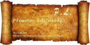 Pfemeter László névjegykártya